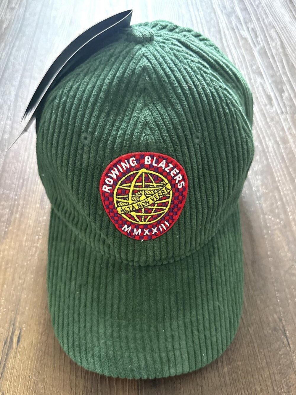 Rowing Blazers x Target Green Corduroy Baseball Hat NWT Globe Patch Dad Cap